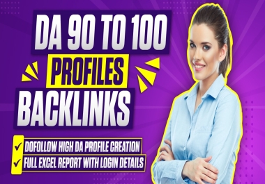 I will boost your SEO with 90 high authority profile Backlinks DA 70 to 90+ Trusted Domains
