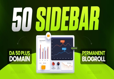 Get 50 Sidebar Blogroll Permanent DA50+ PBN Homepage Backlinks High Authority