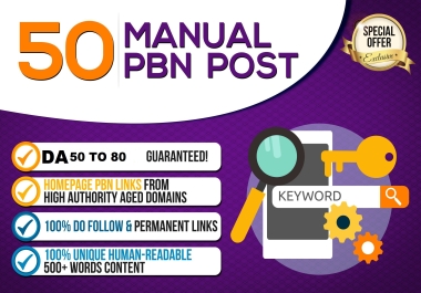 Boost your Website 50 PBN DA, 70, TO, 50 Powerful Backlinks High Quality For TOP Google Rankings