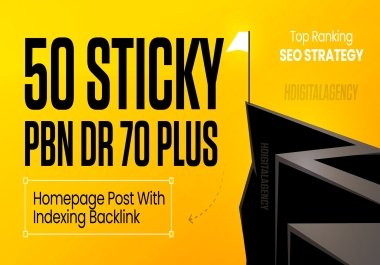 Create 50 High DR70 Sticky Homepage PBN Dofollow Permanent Backlink