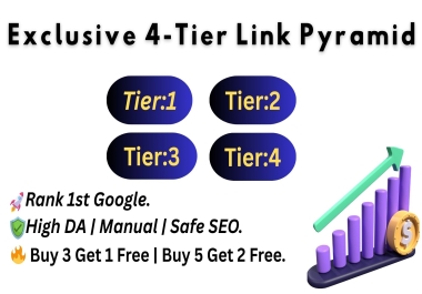 Exclusive 4-Tier Link Pyramid SEO Service - Rank 1st on Google with Safe & Powerful Backlinks