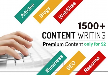 I will write 1500+ words SEO friendly web site content & blog post on any topic