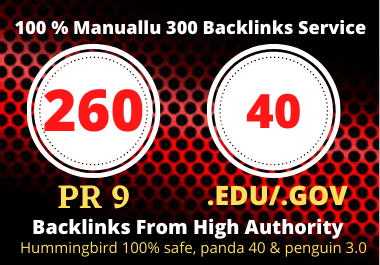 260 Pr9 + 40 Edu/Gov Pr9 High Authority Profile Backlinks-Boost Your Rank On Google