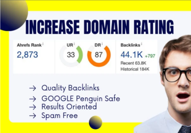 I will increase ahrefs dr domain rating 50+