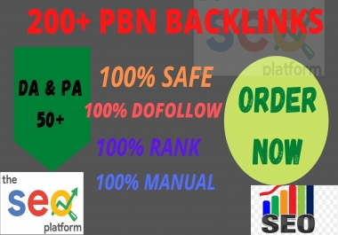 Get powerful 200+ pbn backlink with high DA/PA on your homepage with a unique website Perfect