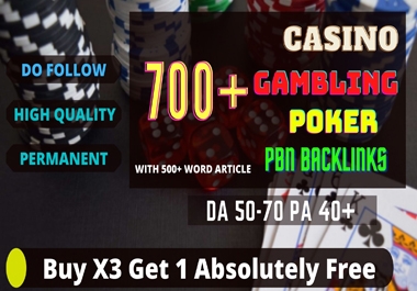 Get 700+ Manual Powerful Backlinks for UFA/CASINO/GAMBLING/POKER/Betting Sites