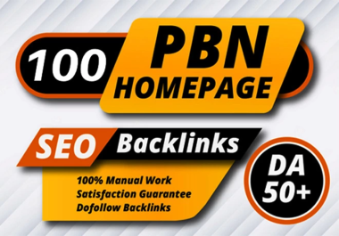 100 PBN DA 50+ Quality Homepage Dofollow Backlinks