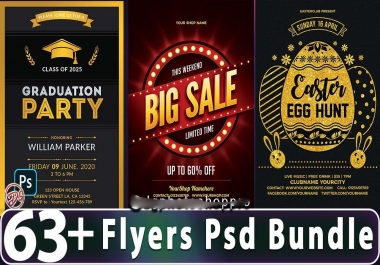I will provide unique and professional 63 Flyer Design Template Psd Bundle