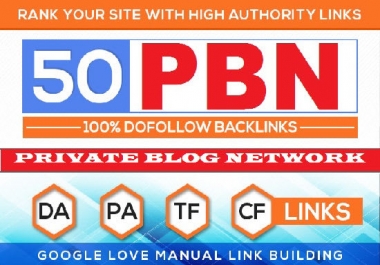 build 50 homepage seo backlinks da 30 plus pa