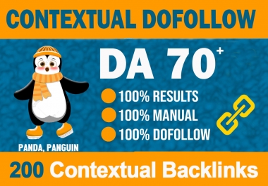High DA Upto 200+Contextual Backlinks for Higher Ranking
