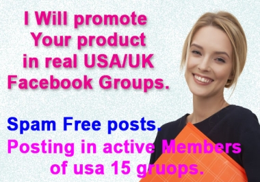I will promote your products or link in real USA