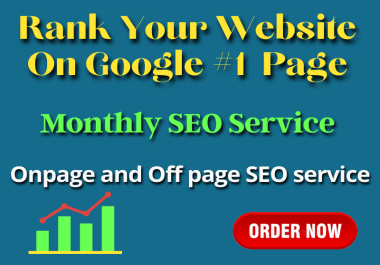 Monthly SEO Services On page and Off page SEO Services Google Top Ranking