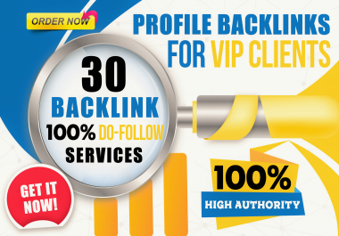 i will provide 95+DA 30 Profile Backlinks for ranking your sites