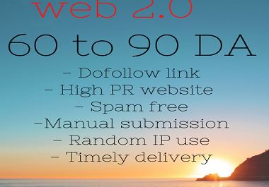 I will build web2.0 high quality 52contextual SEO do follow manual backlinks