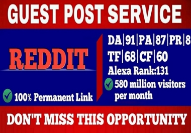 Write and Publish Guest Blog Post On Reddit Reddit. com DA91