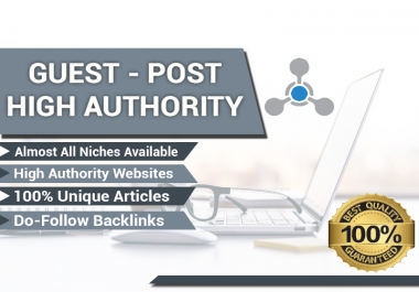 Provide 20 Dofollow Guest post High DA websites all Niche to Rank Higher