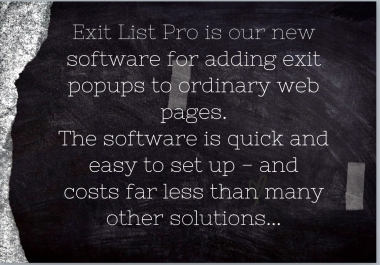 Exit list pro,  add powerful exit pop up to web page
