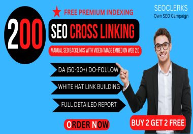 200 web 2 0 seo cross linking backlinks with image or video embed