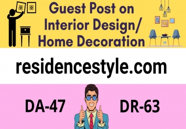 Get a guest post on Real home improvement Blog with DA47 and DR63 for massive traffic