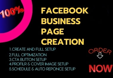 I will create or fix a facebook business page profile integration page optimization and seo optimize