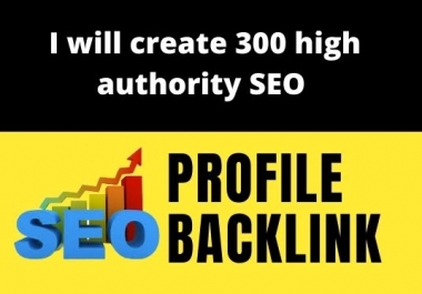 I will create 300 high authority SEO profile backlinks