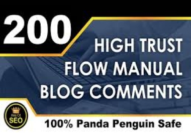 Provide 200 Blog Comments Panda & Penguin Safe Backlinks High TF CF DA PA