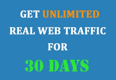 I will drive real Unlimited web traffic for 30 days