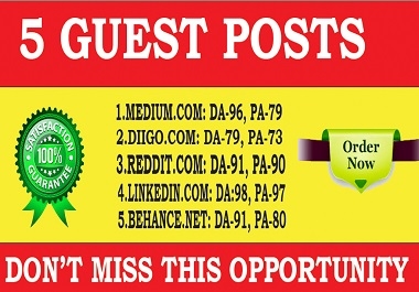 Publish 5 Guest Post High DA 90+ Websites Boost Your SEO Ranking
