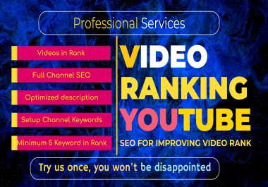 I will do organic youtube video SEO to improve ranking