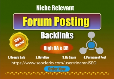 Create 50 Do-follow Forum Post Backlinks for rank your website