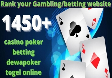 1450 High Quality Homepage Backlink Casino,  Poker,  Gambling BETTING DA50+ PA 35+ 100 DOFOLLOW