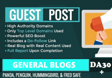 I will publish guest post on high da general blogs