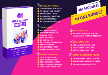 MegaBusinessPackage For Digital Marketers,  Affiliate Marketers,  Bloggers,  Web Designers,  etc.