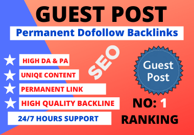Write and Publish 10 High Quality SEO Guest Posts On High DA,  PA Sites