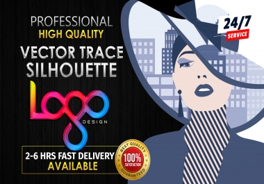 I will do vector tracing,  silhouette,  redraw logo,  vectorize image