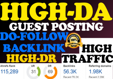 I will do guest posting,  guest post da 90 plus high da guest post