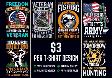 I will do trendy bulk t shirt and merchandise design