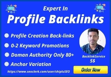 I will Create 80 Do-Follow SEO Profile Backlinks Services