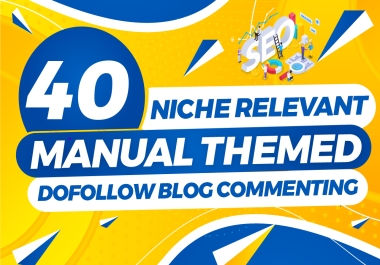 I will create 40 Do Follow niche relevant low OBL blog comment backlinks