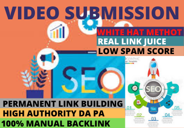 I will provide 80 Video Submission high authority permanent dofollow backlinks high DA websites