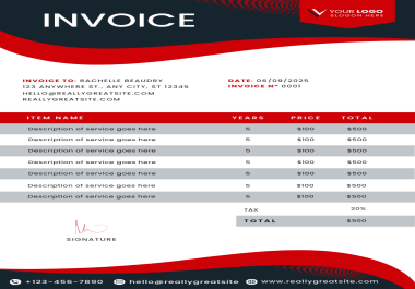 I design invoices for your business,  with your business logo,  company other data.