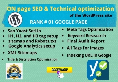 I Will Do on-page SEO and technical optimization of the wordpress