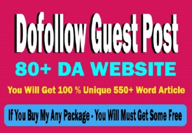 I will write and publish 3 dofollow guest post on 80 plus da website