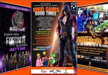 I will create eye catching gaming flyer poster banner for you