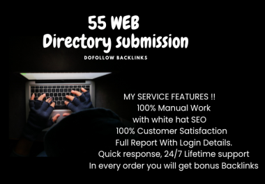 I will do 55 web directory submission dofollow backlinks manually