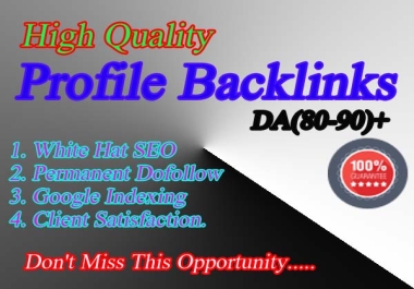 You will get 200 powerful and permanent dofollow profile backlinks with high DA