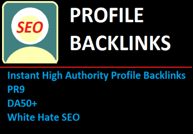 Profile backlink by High,  DA,  PA,  PR,  Site for grow your web site and get more profit.