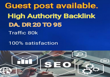 High authority Guest post Backlink sites available