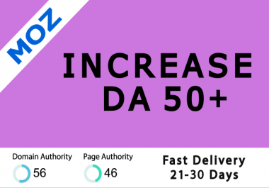 I will increase moz da domain authority 50 plus with backlinks