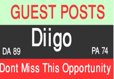 Write And Publish A Guest Posts On Diigo. Com DA 89